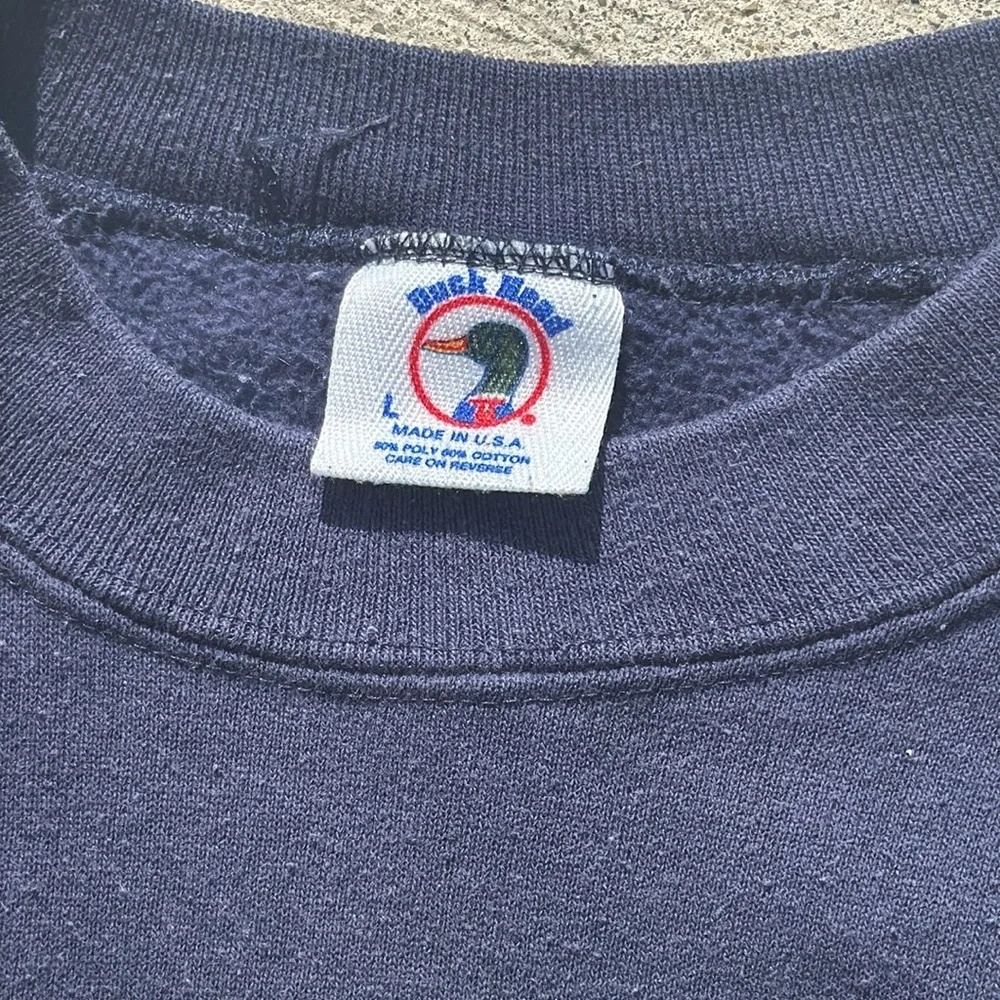 Vintage Duck Head Sweatshirt navy. Lue Logo 80s 90s Made In USA size Large